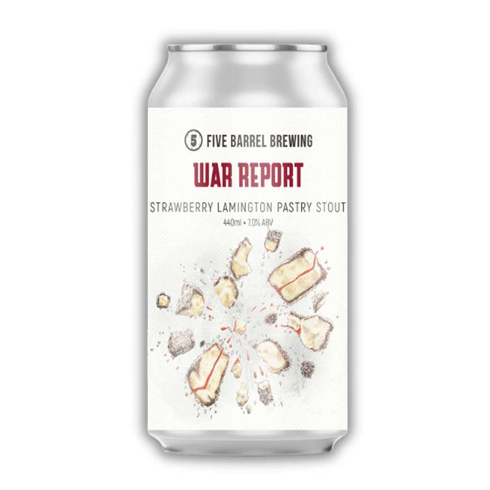 Five Barrel Brewing - War Report Strawberry Lamington Pastry Stout