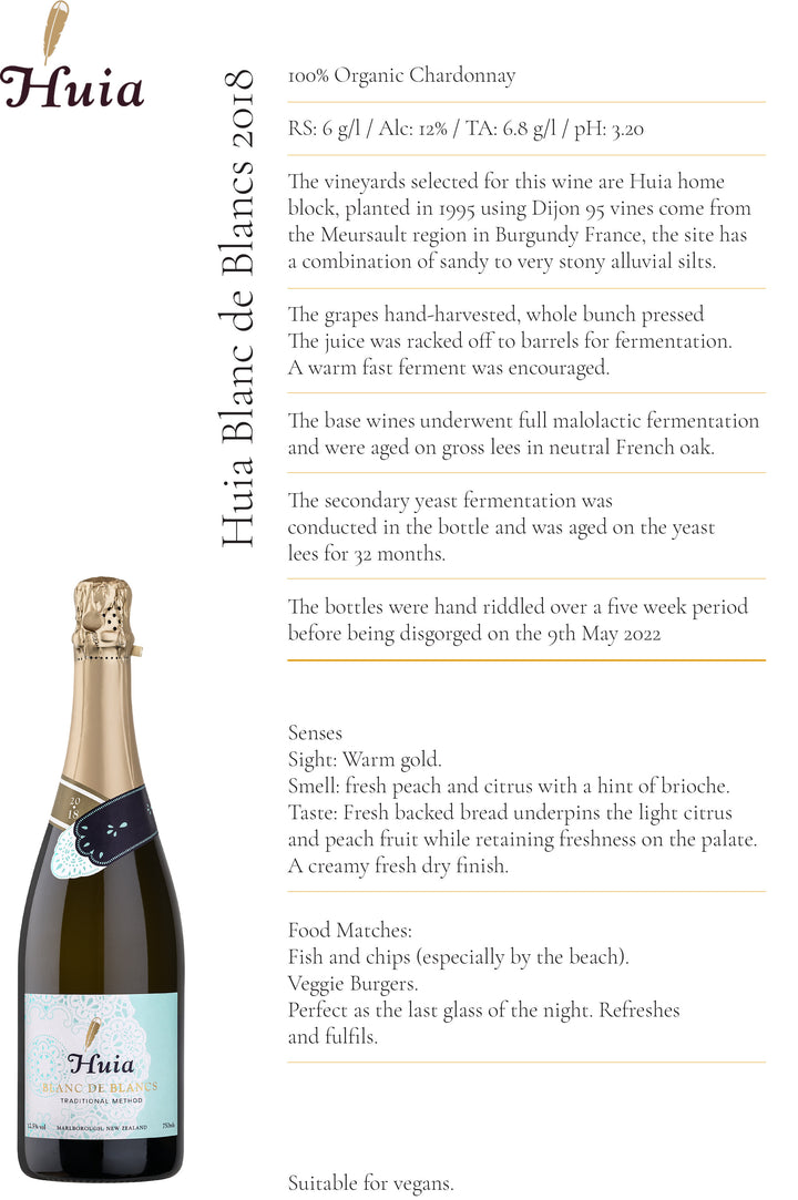 Huia Blanc de Blanc 2018