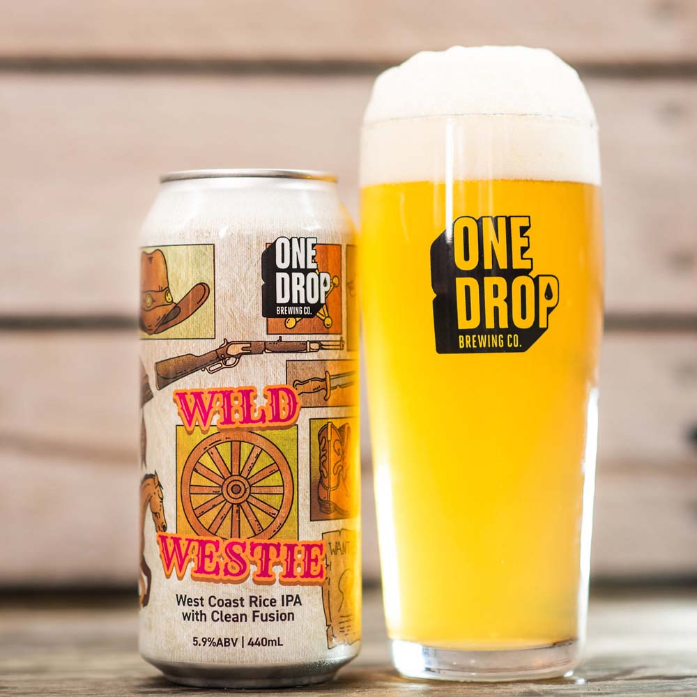 One Drop Brewing - Wild Westie West Coast Rice IPA with Clean Fusion