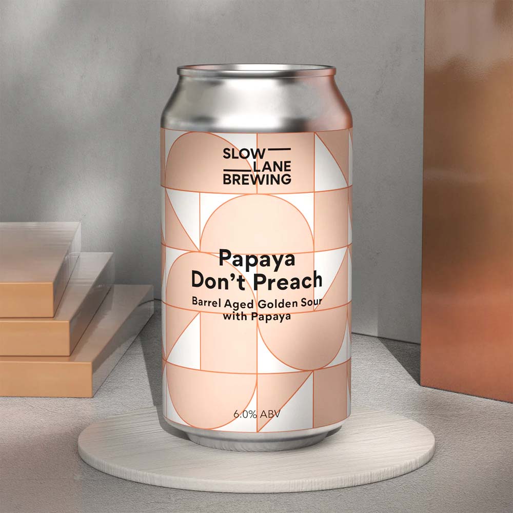 Slow Lane Brewing - Papaya Don’t Preach Barrel Aged Golden Sour with Papaya
