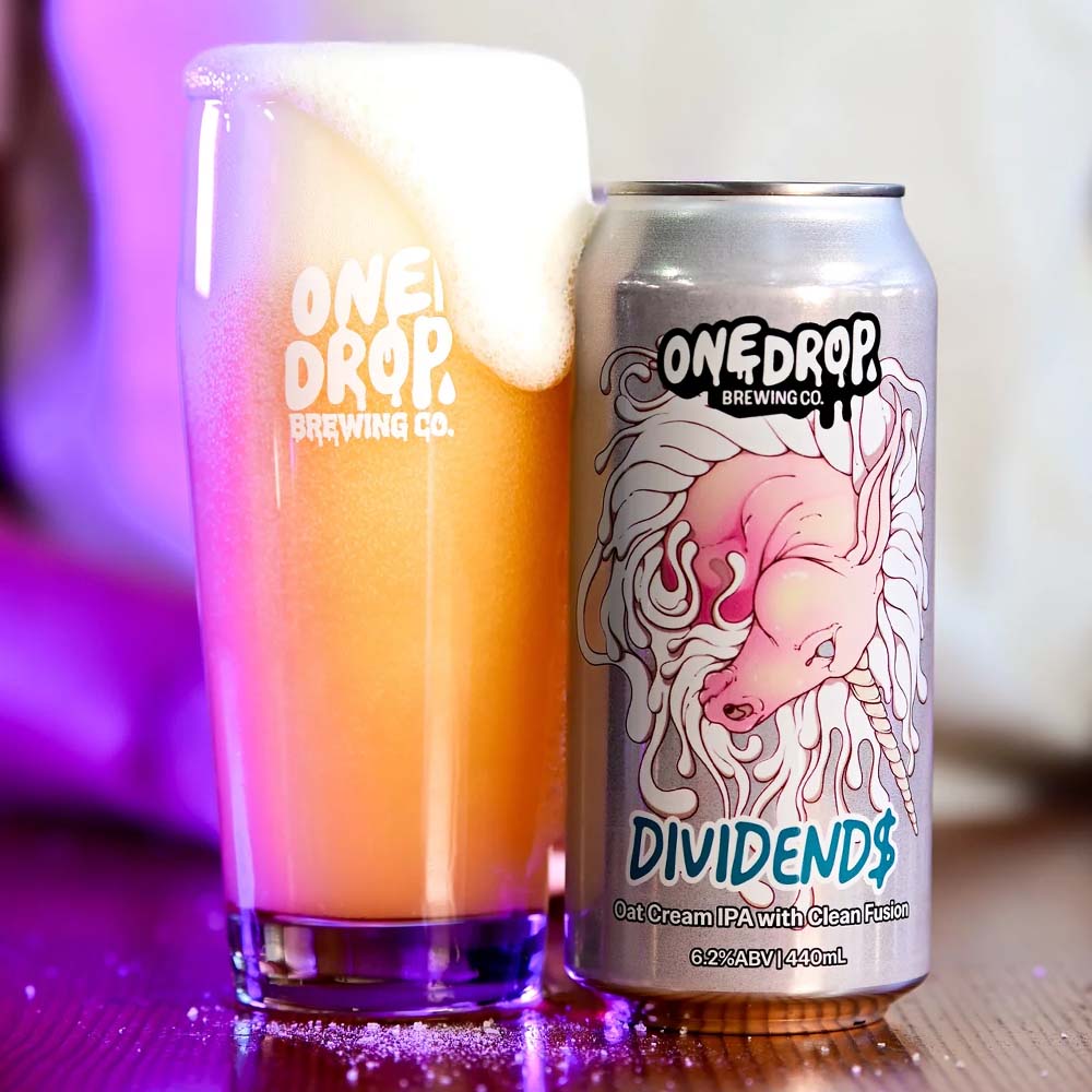 One Drop Brewing - Dividends Oat Cream IPA with Clean Fusion