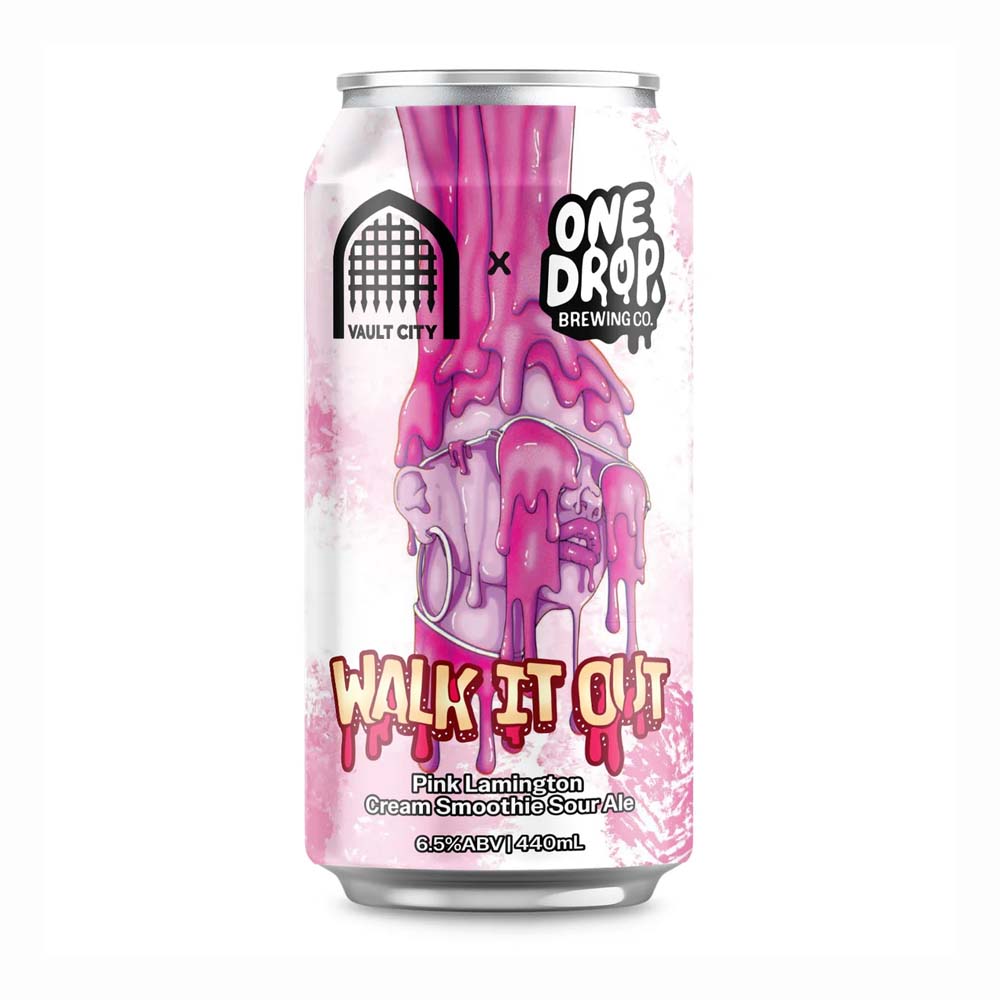 One Drop Brewing x Vault City - Walk It Out - Pink Lamington Cream Smoothie Sour