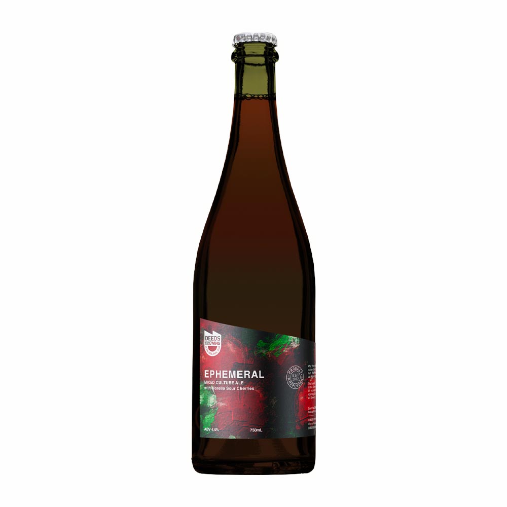 Deeds Brewing - Ephemeral Barrel Aged Mixed Culture Ale with Second Use Morello Sour Cherries